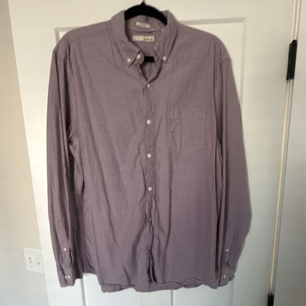 Hawker Rye Purple Cotton Long Sleeve Button-Down Shirt Men's Size L Regular